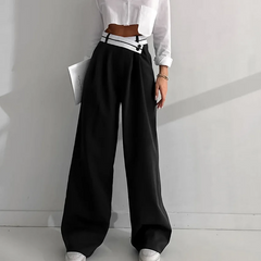 PANTALON À REVÊTEMENT TAILLE HAUTE NOIR