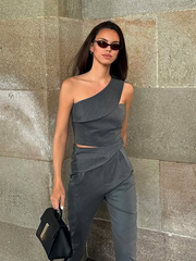 Irregular Vest Two Piece Set