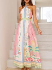 Lace-up Backless Long Dress