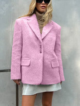 Loose Lapel Fluffy Jacket