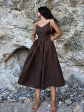 Cotton & Linen Backless Long Dress