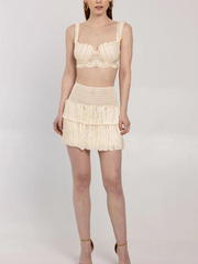 Fringe Cutout Dress Two Piece Set