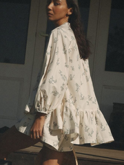 Bubble Sleeve Printed Shorts Set