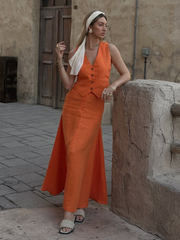 Cozy Linen Skirt Set