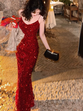 Retro Sequin Halter Long Dress