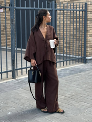 Loose Tie Cotton Linen Suit