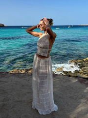 Backless Chiffon Skirt Set