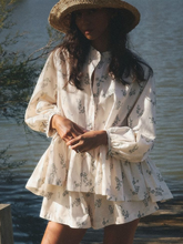 Bubble Sleeve Printed Shorts Set