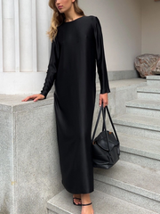 Slit satin maxi dress