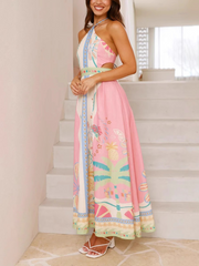 Lace-up Backless Long Dress