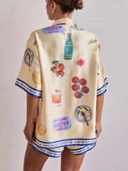Chill Life Print Shorts Set