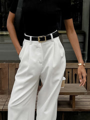 Solid Wide Leg Pants