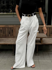 Solid Wide Leg Pants