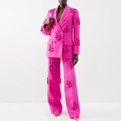 HOTARU BLUMENVERZIERTES HOSE- und Blazer-SET