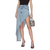 MORIKO ASYMMETRIC HIGH Waist MAXI DENIM Skirt