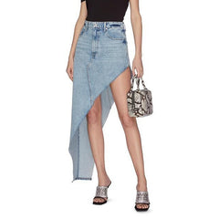 MORIKO ASYMMETRIC HIGH Waist MAXI DENIM Skirt