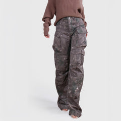 HIGH WaistED CARGO TROUSERS - DARK GREY