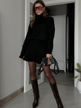 Winona Turtleneck Sweater Pleated Skirt Set