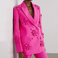 HOTARU BLUMENVERZIERTES HOSE- und Blazer-SET