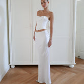 Robe longue corset Paloma ivoire