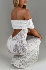 Lace Dress With Open Back And Tube Top