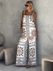 Loose Casual Suspenders Two Piece Suit