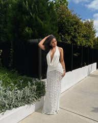 Floral Open-Back Midi Dress