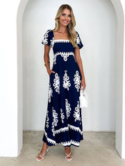 Holiday Style Printed Beach Dress