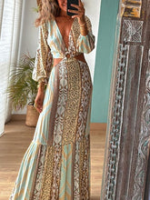 V-Neck Open Waist Tie Dress