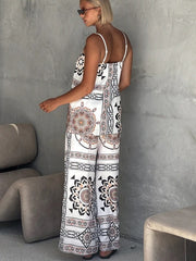 Loose Casual Suspenders Two Piece Suit