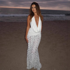 Floral Open-Back Midi Dress