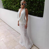 Floral Open-Back Midi Dress