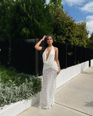 Floral Open-Back Midi Dress