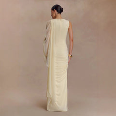 Shawl Mesh Hip Skirt Midi Dress