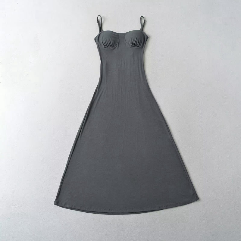 Anabella Black Lace Up Maxi Dress - Grey