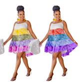 Robe à sequins à plusieurs niveaux Disco Buddy Love
