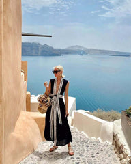 Deep V-neck Tie Maxi Dress Cardigan Cover Up