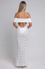 Lace Dress With Open Back And Tube Top