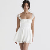 Marineblaues asymmetrisches Korsett-Minikleid