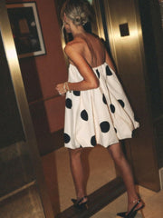 Polka Dot Print Mini Dress