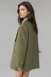 Classic Blazer with Pockets - Green