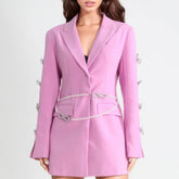 Blazer Dress with CUT Out SleeveS - Pink