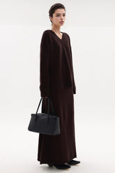 Knitted Maxi Skirt - Burgundy