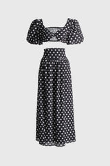 2-teiliges Set mit Punkten - Schwarz