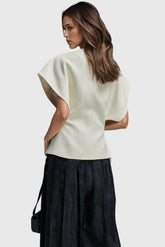 Weste mit einem Knopf - Weiß