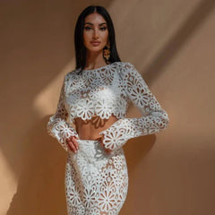 STICKEREI AUSHÖHLEN STRANDTOP und Rock SET