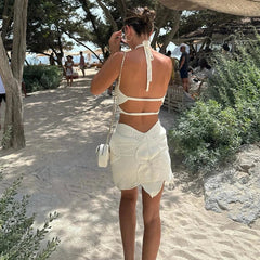 HollowED Out HOOK KNITTED FLORAL BEACH Dress