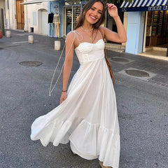 ROBE MAXI À ÉTAGÈRES BLANCHES