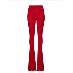 ENSEMBLE 2 PIÈCES BODY ROUGE ET PANTALON ÉVASÉ AVEC NŒUD ROSE HANNA