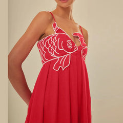 Robe longue sans manches RED SLING
